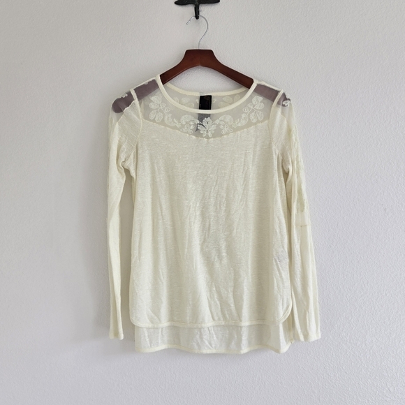 Free People Romantics Pretty Pretty Lace Long Sleeve Top Bloussize size XS - Picture 11 of 16